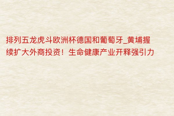 排列五龙虎斗欧洲杯德国和葡萄牙_黄埔握续扩大外商投资！生命健康产业开释强引力