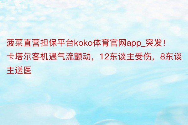 菠菜直营担保平台koko体育官网app_突发！卡塔尔客机遇气流颤动，12东谈主受伤，8东谈主送医
